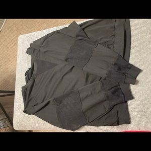 Long sleeve mesh cutout top